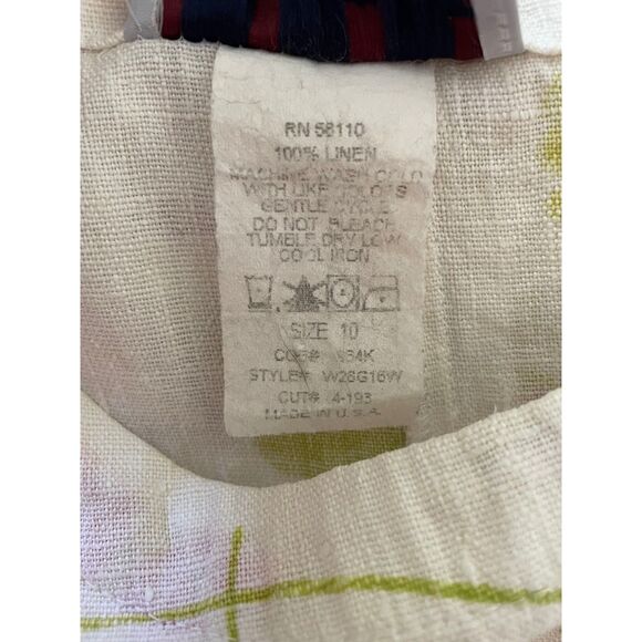 Vtg Real Comfort Women Sz 10 Linen Dress Sleeveless Floral Print Artsy Lagenlook - Picture 7 of 7